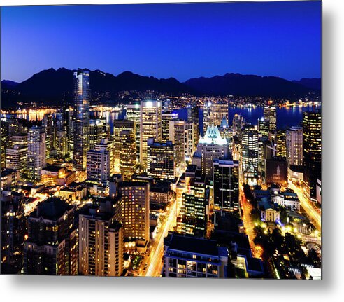 Vancouver British Columbia Canada 2010 Winter Olympic City Metal Print featuring the photograph Downtown Vancouver Canada 1374 by Amyn Nasser