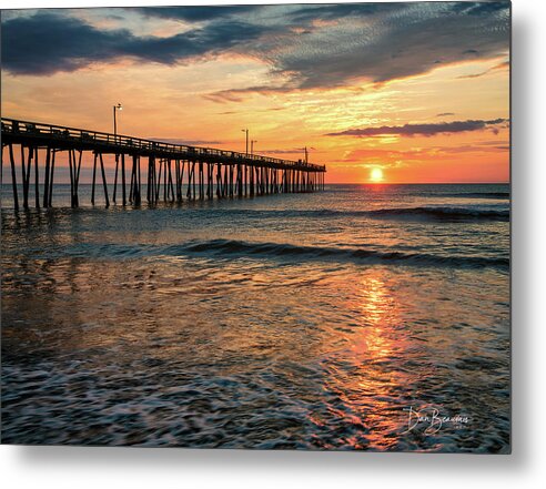 Sunrise Metal Print featuring the photograph Nags Head Pier Sunrise 0554 by Dan Beauvais