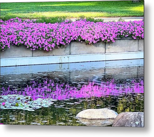 Garden Metal Print featuring the photograph Purple Flowers by John Manno