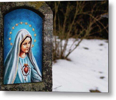Road Metal Print featuring the photograph Virgin Mary by Martin Vorel Minimalist Photography