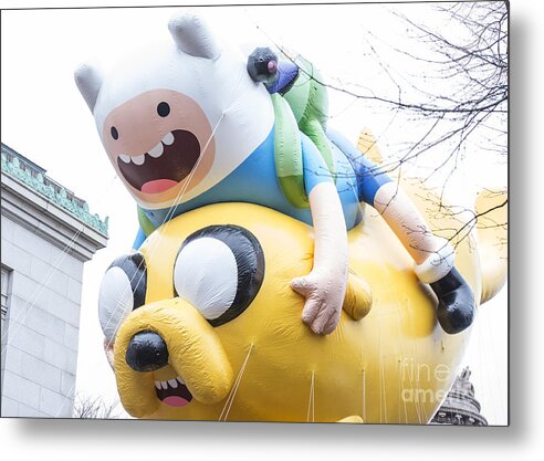 Macy's Thanksgiving Day Parade Metal Print featuring the photograph Adventure Time with Finn and Jake Balloon by Cartoon Network at Macy's Thanksgiving Day Parade by David Oppenheimer