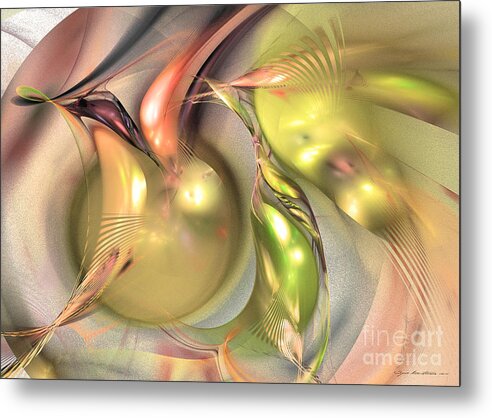 Abstract Fine Art Metal Print featuring the mixed media Fruitful - abstract art by Abstract art prints by Sipo