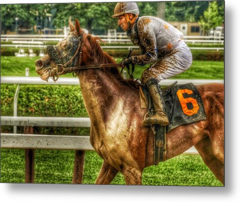 Race Horses Metal Print featuring the photograph After The Mud by Jeffrey Perkins
