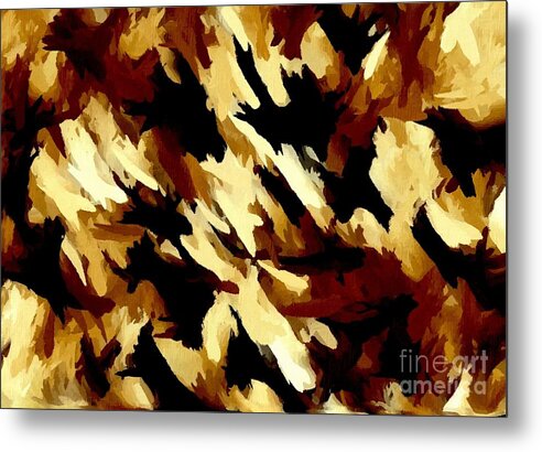 Painting Metal Print featuring the digital art Brown Tan Black Abstract II by Delynn Addams