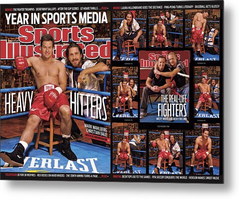 Magazine Cover Metal Print featuring the photograph Mark Wahlberg And Christian Bale Sports Illustrated Cover by Sports Illustrated