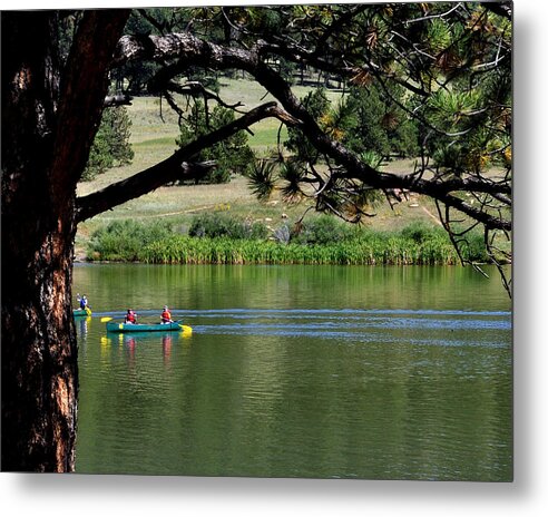 Manitou Metal Print featuring the photograph Canoes on Manitou Lake 11957 by Jerry Sodorff