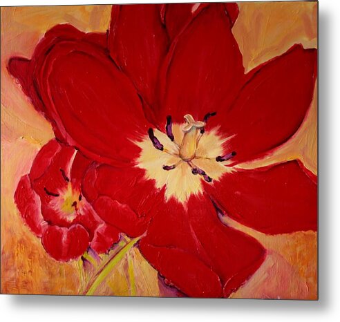 Tulip Metal Print featuring the painting Downside One by Jean Cormier