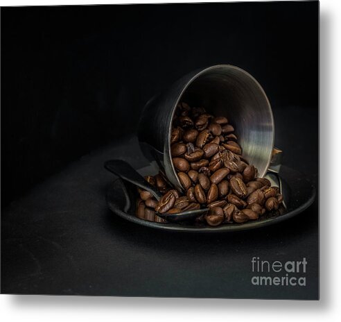 Coffee Metal Print featuring the photograph Spilled beans by Agnes Caruso