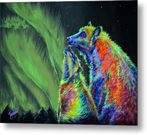 Bears Metal Print featuring the painting Imagine by Teshia Art