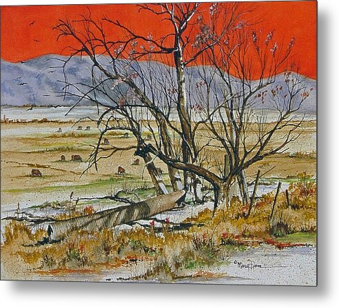  Metal Print featuring the painting Warm Utah Sun by Mary Dove
