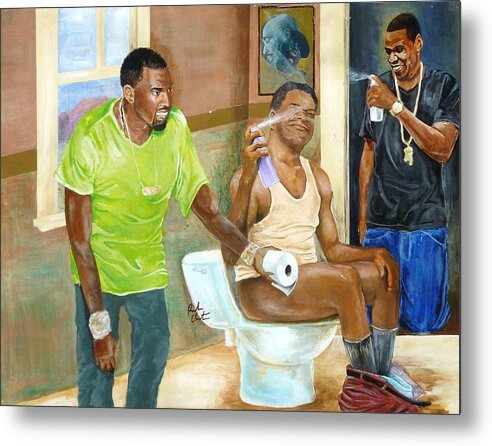 Jay-z Metal Print featuring the painting Watch the Throne by Reuben Cheatem