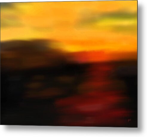 Abstract Art Metal Print featuring the painting Day's End by Gerlinde Keating