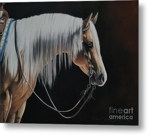 Palomino Metal Print featuring the pastel Not Just Another Pretty Face by Joni Beinborn