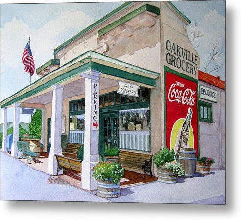 Cityscape Metal Print featuring the painting Oakville Grocery by Gail Chandler