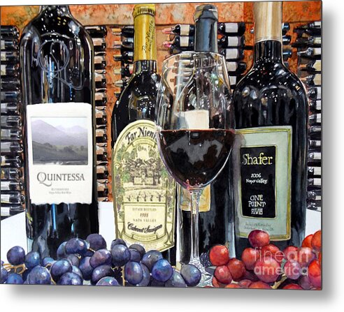 Wine Metal Print featuring the painting Rare Vintage by Gail Chandler
