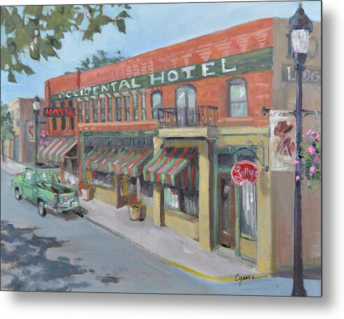 Occidental Metal Print featuring the painting Occidental Hotel by Cynara Shelton