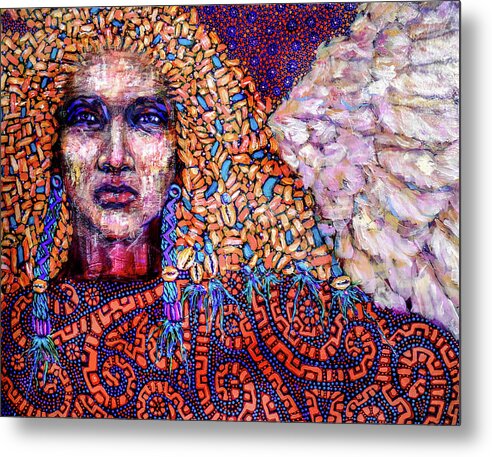 Acrylic Metal Print featuring the painting Dream Messenger-Guardian Angel by Cora Marshall