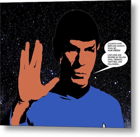 Star Trek Metal Print featuring the digital art Mr. Spock by Saad Hasnain