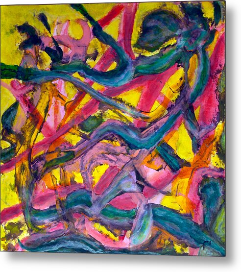 Rho 9 Metal Print featuring the painting Rho #9 Abstract by Sensory Art House