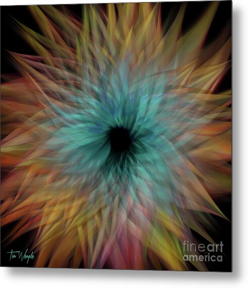 Abstract Metal Print featuring the digital art Abstract Flower 1 by Tim Wemple