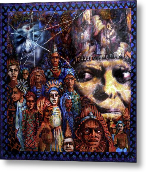 Acrylic Metal Print featuring the mixed media Making Humans by Cora Marshall