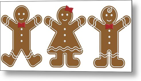 Biscuits Metal Print featuring the photograph Gingerbread People #1 by Colette Scharf