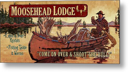 Tim Tanner Metal Print featuring the painting Moosehead Lodge #1 by JQ Licensing