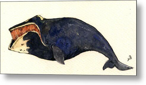 Whale Metal Print featuring the painting Right whale #1 by Juan Bosco