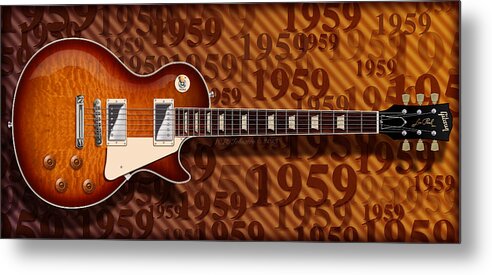 Gibson Les Paul Metal Print featuring the digital art 1959 by WB Johnston