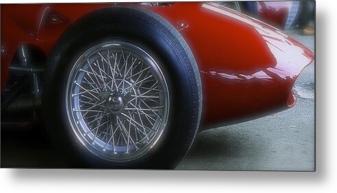 1960 Metal Print featuring the photograph 1960 Ferrari 246 Dino Front Wheel by John Colley
