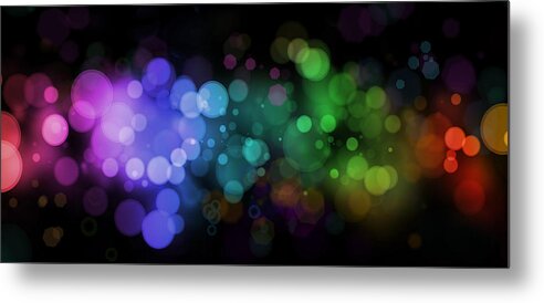 Abstract Metal Print featuring the photograph Colour in the night by Les Cunliffe