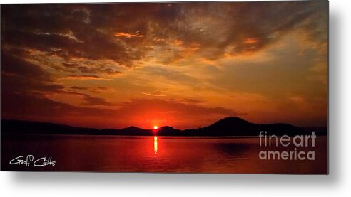 Art Metal Print featuring the photograph Beautiful Heaven - crimson and gold Sunrise Panorama by Geoff Childs