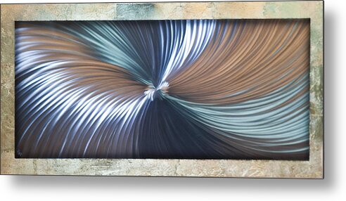 Abstract Metal Print featuring the sculpture Bending Light by Rick Roth