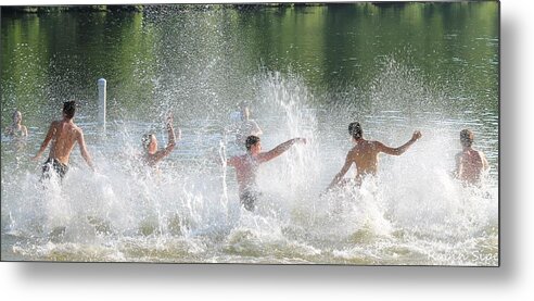 Splash Metal Print featuring the photograph Boys Will Be Boys by Robin Vargo