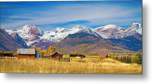 Crested Butte Metal Print featuring the photograph Crested Butte Autumn Landscape Panorama by James BO Insogna