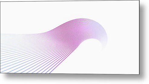 Curve Metal Print featuring the digital art Curved Lines Against A White Background by Ralf Hiemisch
