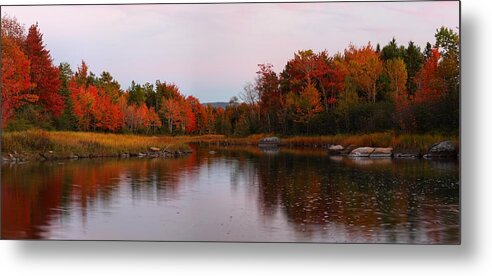 Fall Metal Print featuring the photograph Fall Color At Sunset by Mike Farslow