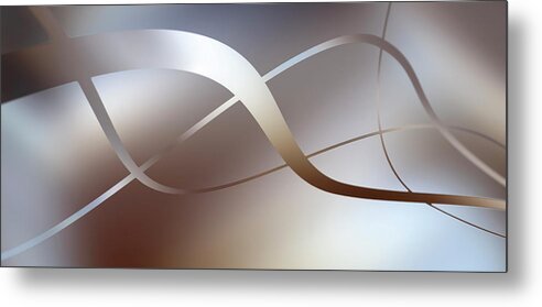 Three Dimensional Metal Print featuring the digital art Graceful Lines Intertwined by Ralf Hiemisch