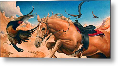 Horse Metal Print featuring the painting Horse Where is your Rider? by T S Carson