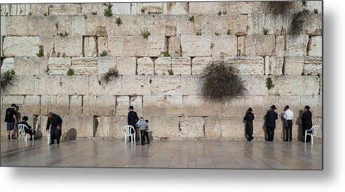 Photography Metal Print featuring the photograph Jews Praying At Western Wall by Panoramic Images