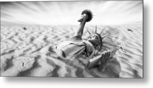 Surrealism Metal Print featuring the photograph Liberty Park II Panoramic by Mike McGlothlen