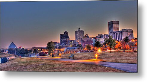 Memphis Metal Print featuring the photograph Cityscape - Skyline - Memphis at Dawn by Barry Jones