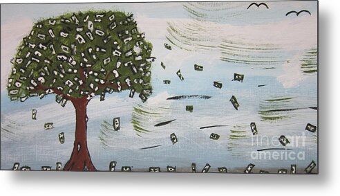 Wall Art Metal Print featuring the painting The Money Tree by Jeffrey Koss