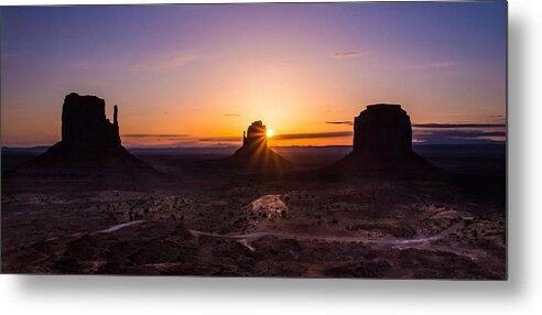 Monument Valley Metal Print featuring the photograph Monument Sunrise by Tassanee Angiolillo