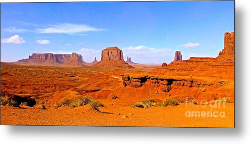 Monument Valley Metal Print featuring the photograph Monument Valley - Panorama by Barbara Zahno