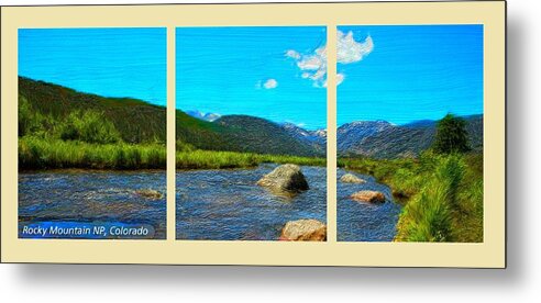 River Metal Print featuring the painting River Scape Panel by Bruce Nutting