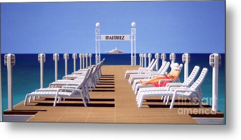 Sea Shore Metal Print featuring the painting Riviera Dreaming by Michael Swanson