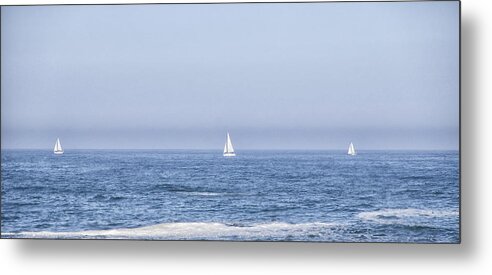 Water Metal Print featuring the photograph Sailboats by Paulo Goncalves
