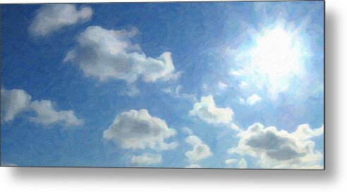 Landscape Metal Print featuring the photograph Sunshiny Day - Digital Painting Effect by Rhonda Barrett