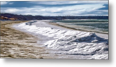 Tide Line Metal Print featuring the photograph Tide Line Ice Photo Art by Constantine Gregory